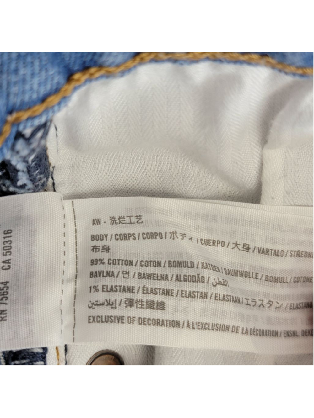 Abercrombie & Fitch High Rise Mom Jeans Light Blue Ripped Knees Relaxed AF 4 27 - Picture 11 of 11